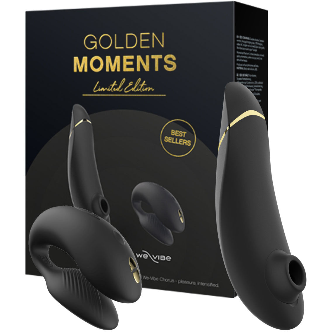 Golden Moments Collection 2 - We-Vibe Chorus Couples Vibrator & Womanizer Premium 2 Clitoral Stimulator