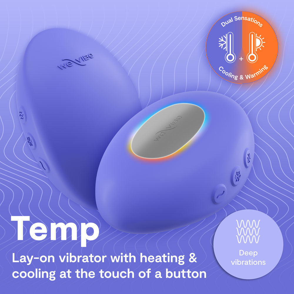Temp By We-Vibe Heating & Cooling Rechargeable Silicone Lay-On Vibrator - Lavender