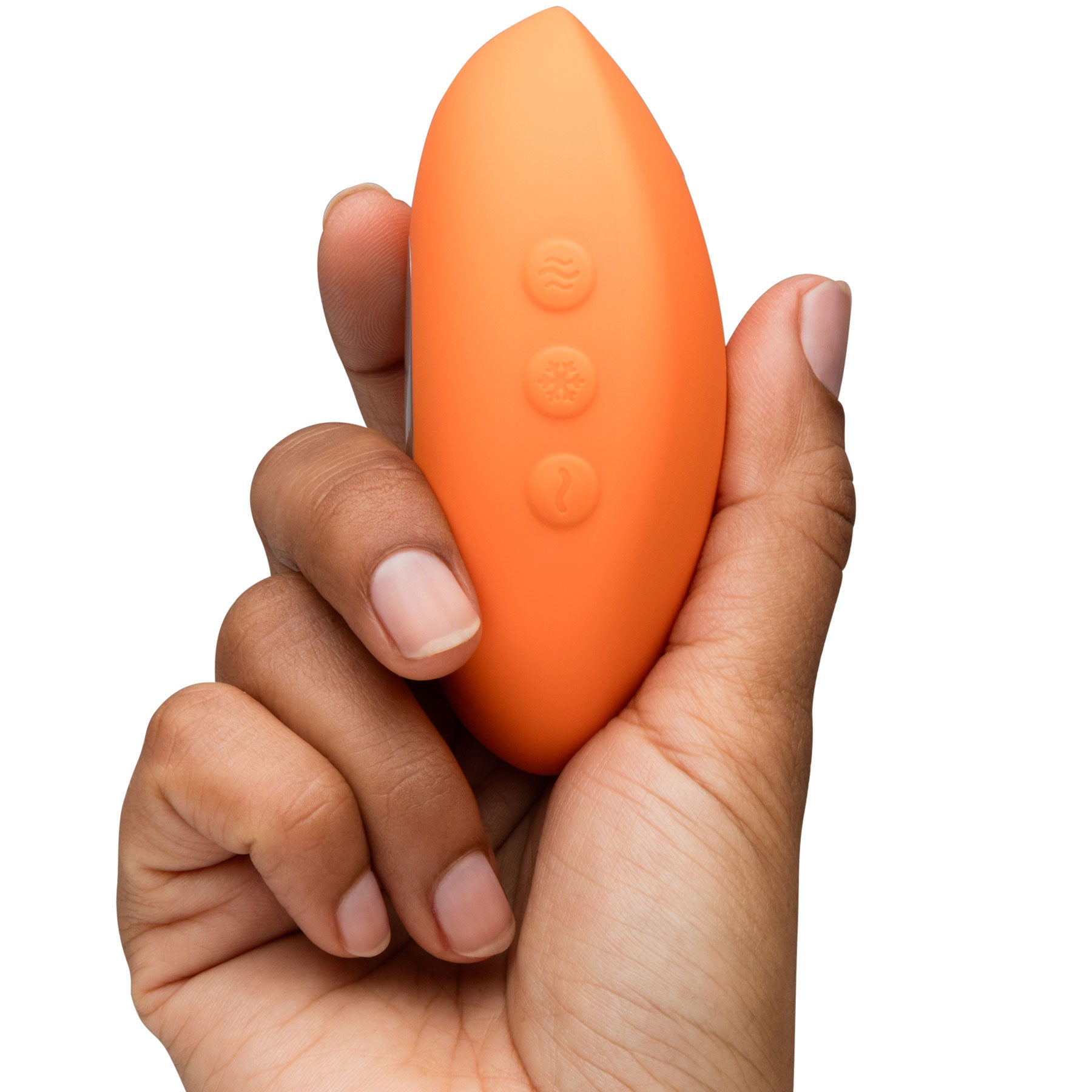 Temp By We-Vibe Heating & Cooling Rechargeable Silicone Lay-On Vibrator - Tangerine