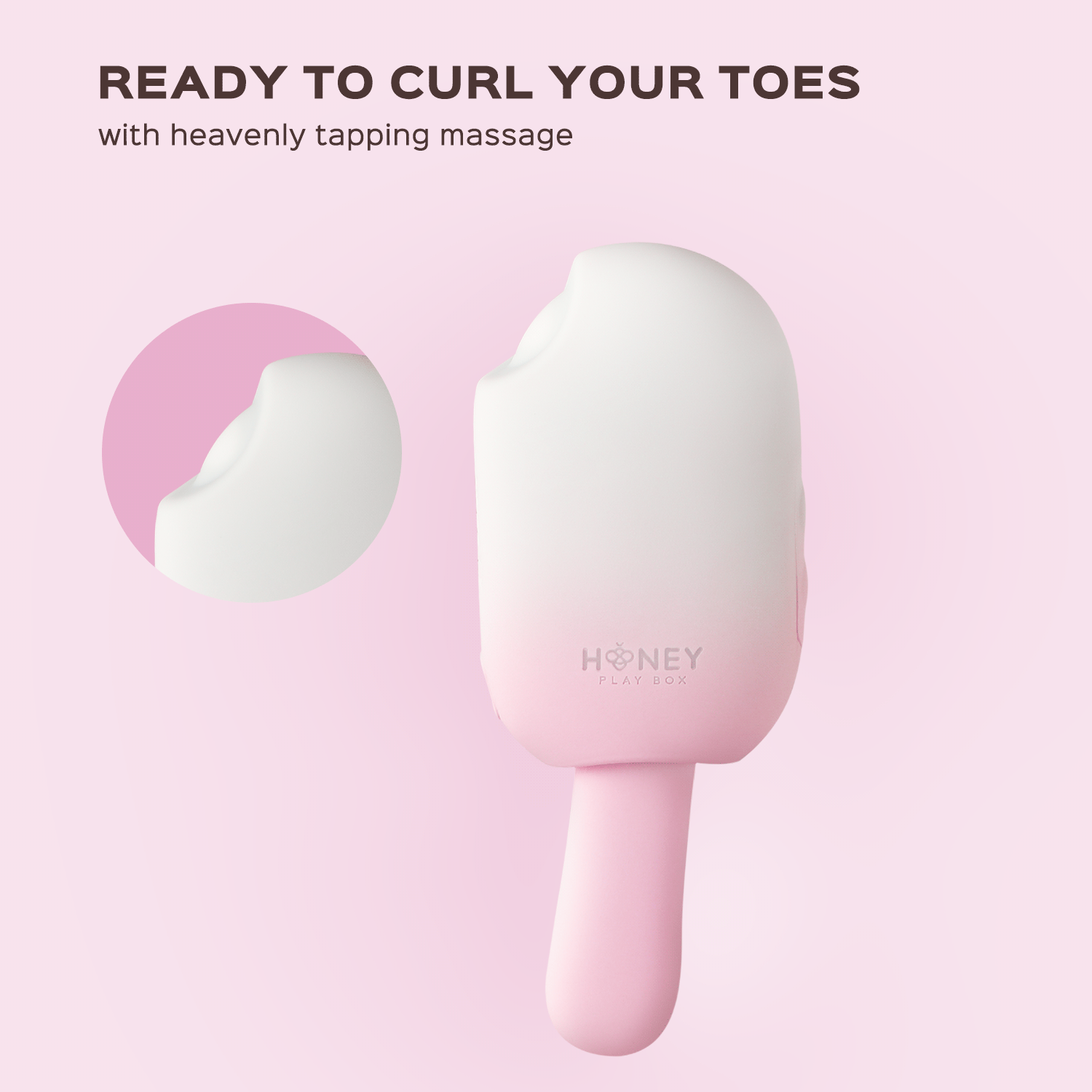 Honey Play Box BITE ME Sucking Tapping & Vibrating Cream Pop Clit Stimulator - Pink
