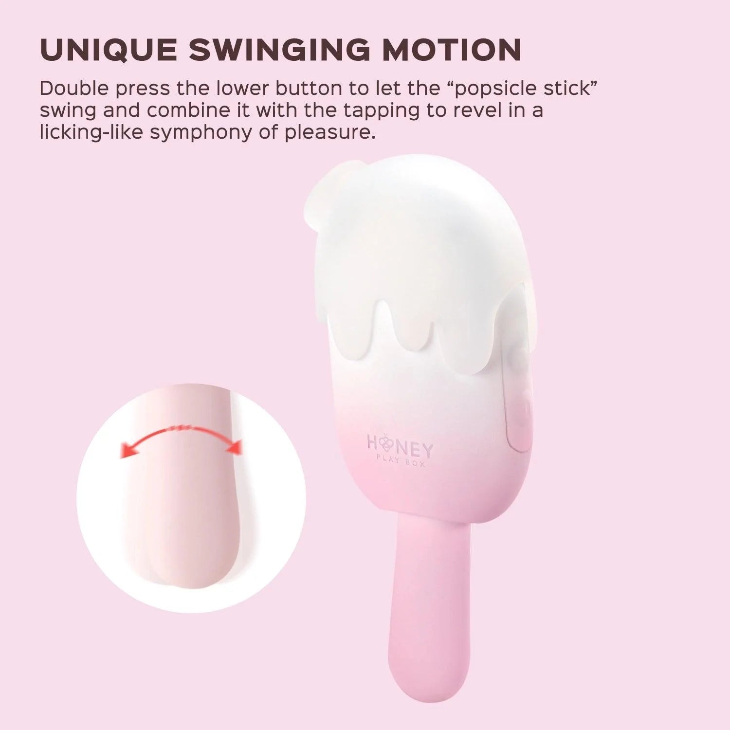 Honey Play Box BITE ME Sucking Tapping & Vibrating Cream Pop Clit Stimulator - Pink