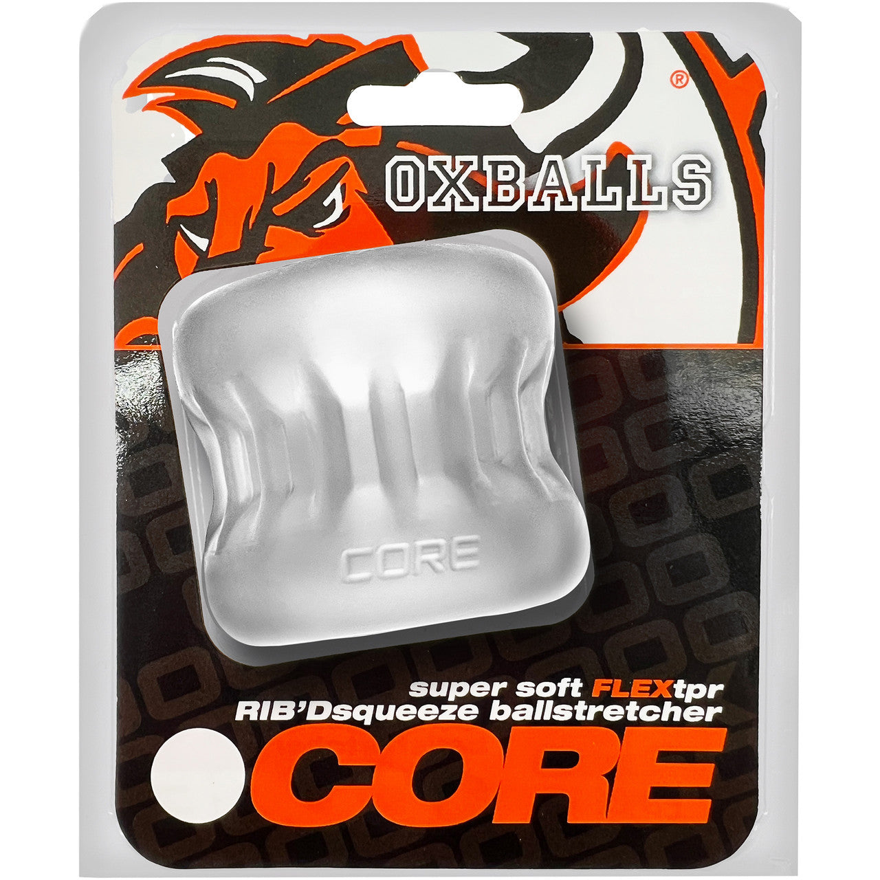 Oxballs Core Ribbed Grip Squeeze Ball Stretcher - Clear Ice