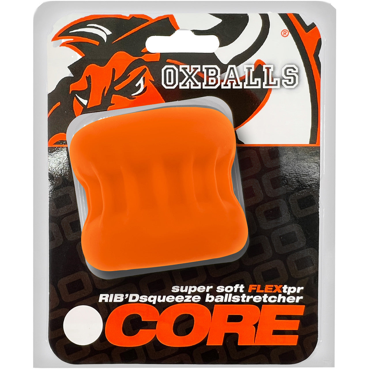 Oxballs Core Ribbed Grip Squeeze Ball Stretcher - Orange Ice
