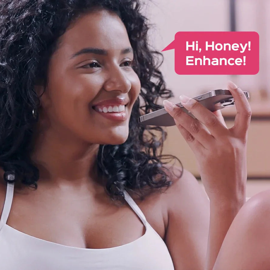 Honey Play Box Harmony Duo App Enabled Tapping Finger Silicone Strapless Strap-On - Voice Control