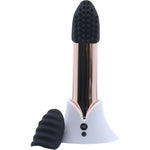 Point Plus 20 Function Bullet Vibrator With Textured Silicone Tips By Nu Sensuelle - Rose Gold