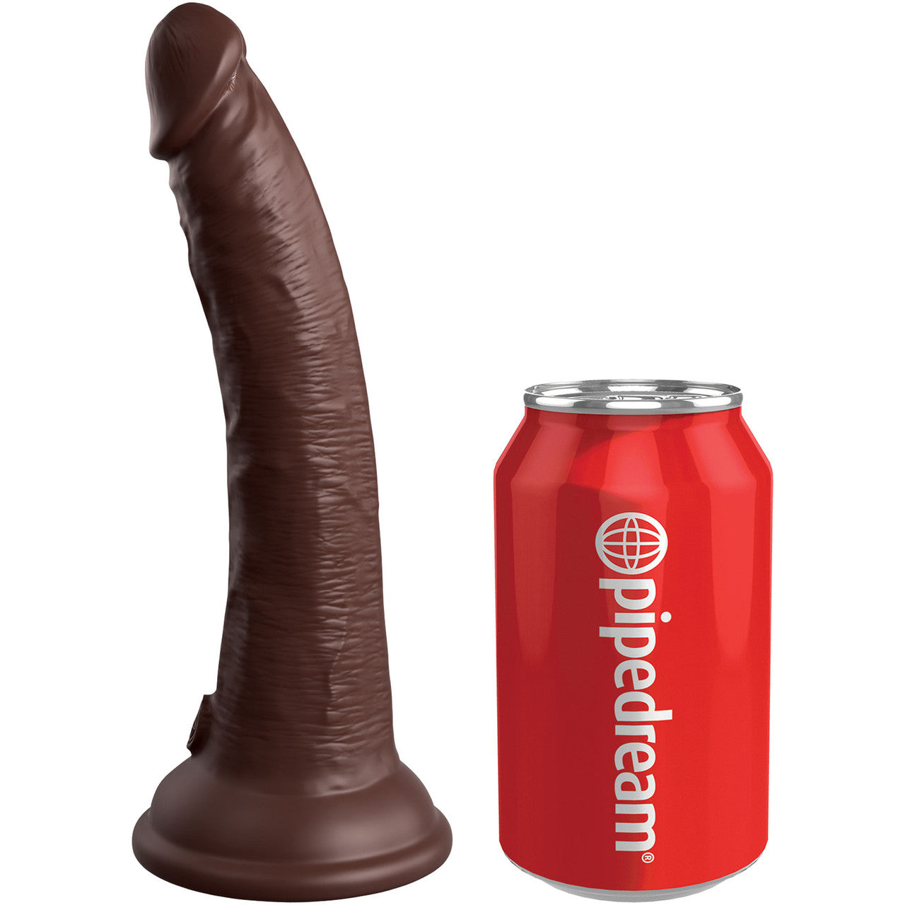 King Cock Elite Dual Density 7" Silicone Suction Cup Dildo - Chocolate