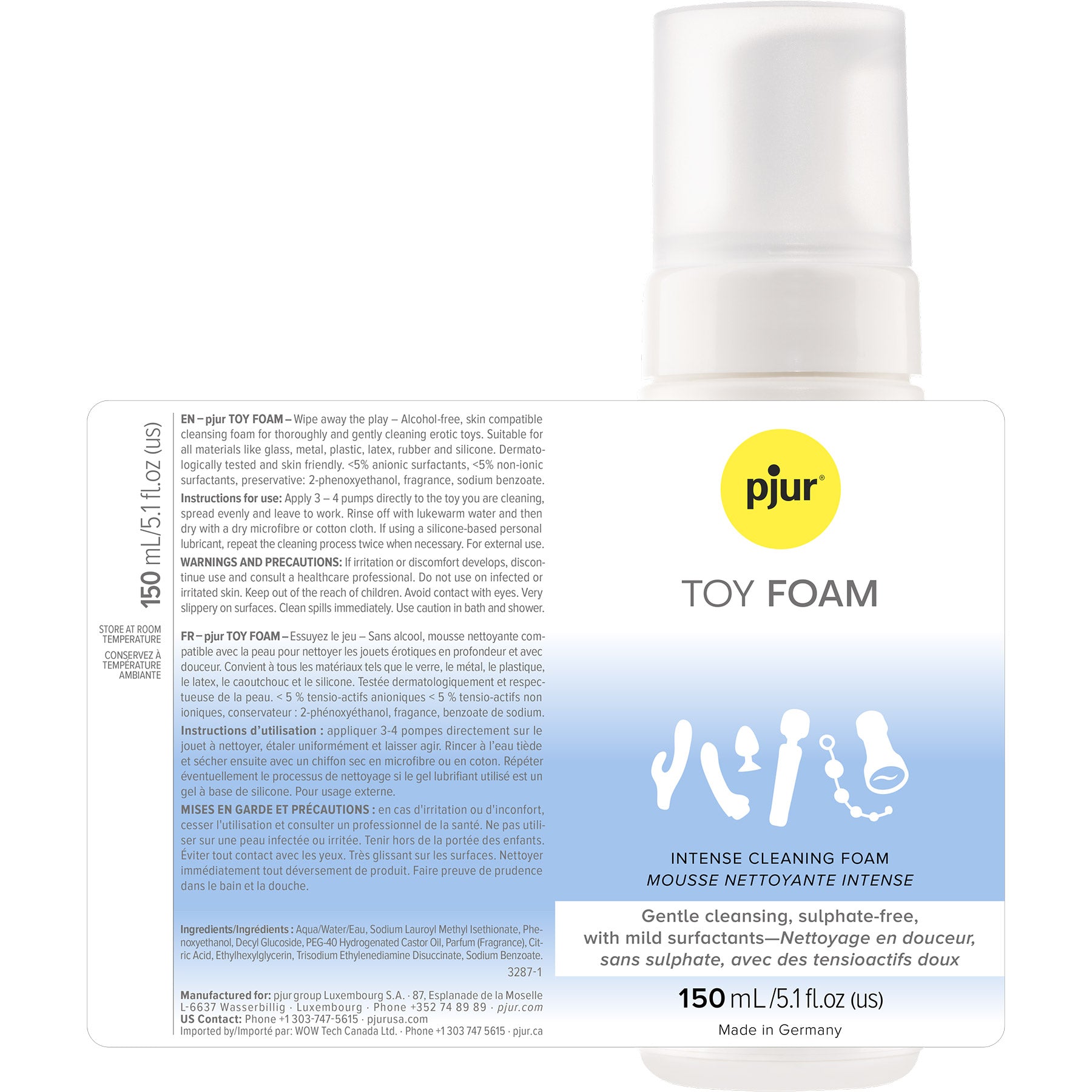 pjur® TOY FOAM Intense Cleaning Foam 5.1 fl oz / 150mL