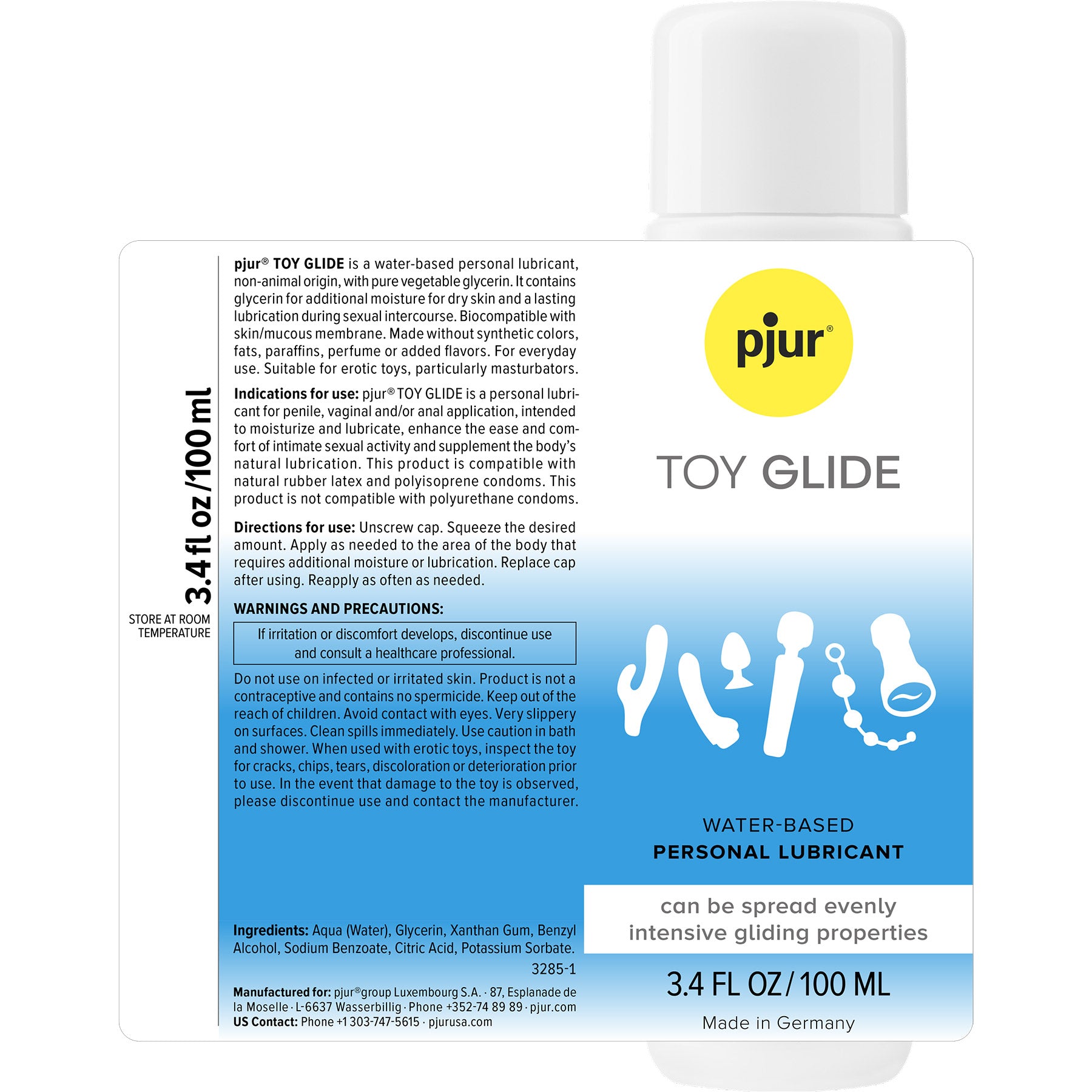 pjur® TOY GLIDE Water-Based Personal Lubricant 3.4 fl oz / 100mL