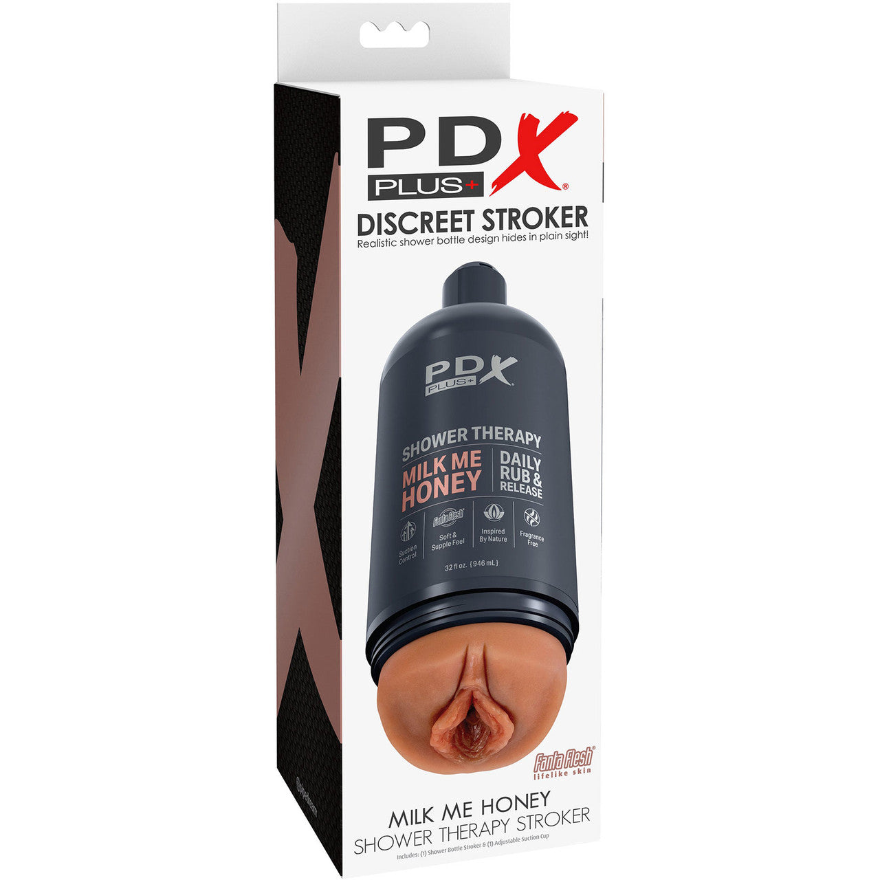 PDX Plus Shower Therapy Milk Me Honey Discreet Penis Stroker By Pipedream - Caramel