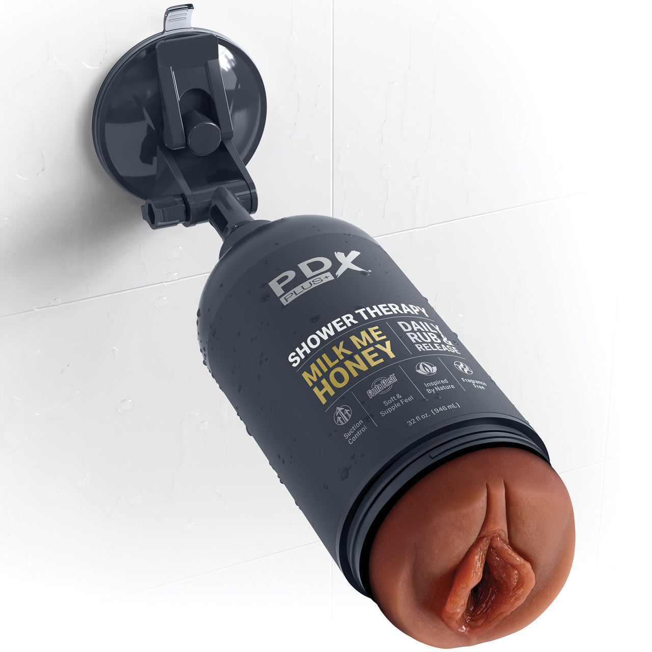 PDX Plus Shower Therapy Milk Me Honey Discreet Penis Stroker By Pipedream - Chocolate