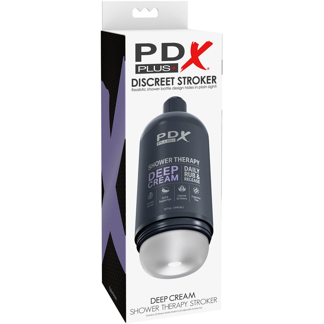 PDX Plus Shower Therapy Deep Cream Discreet Penis Stroker By Pipedream - Frosted