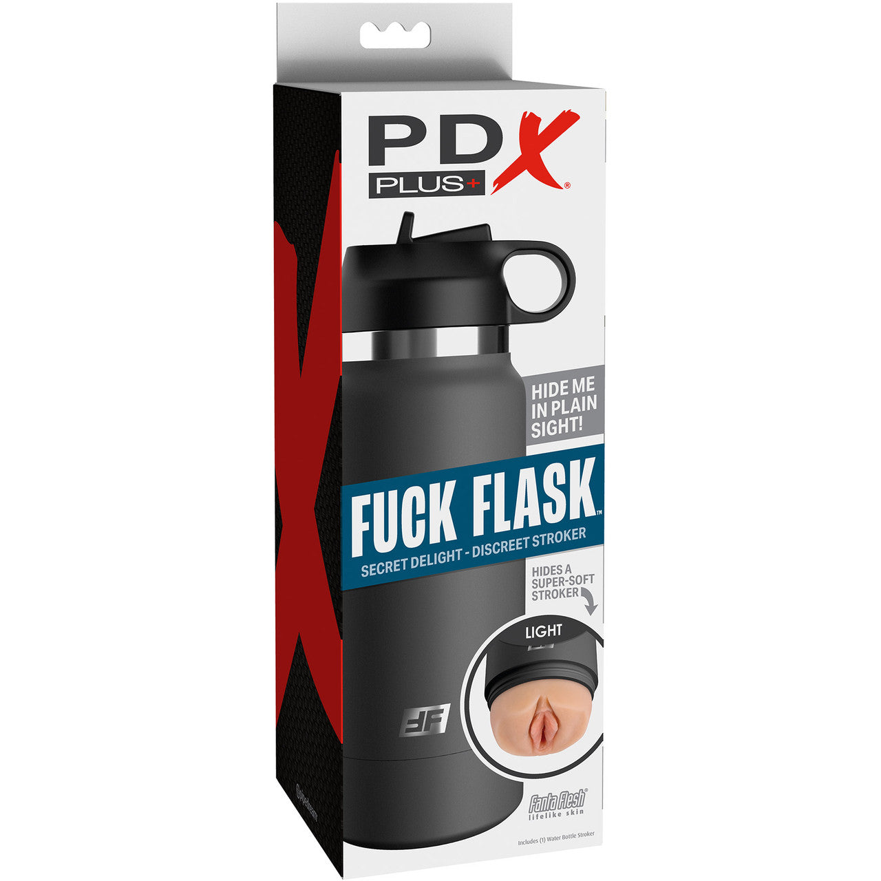 PDX Plus Fuck Flask Secret Delight Discreet Water Bottle Penis Stroker By Pipedream - Vanilla