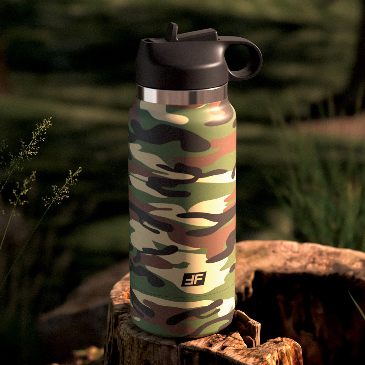 PDX Plus Fap Flask Happy Camper Discreet Water Bottle Penis Stroker By Pipedream - Frosted