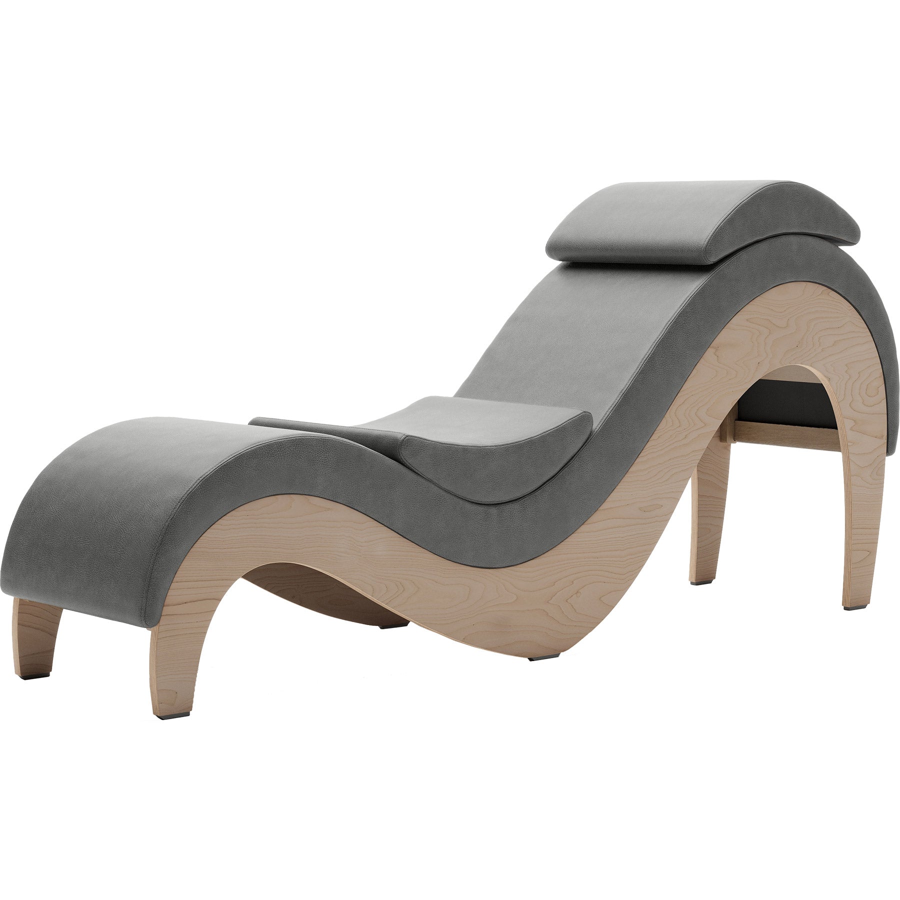 Liberator Supervio Luxury Chaise With Cuff Kit Restraints - Maple & Iron Grey