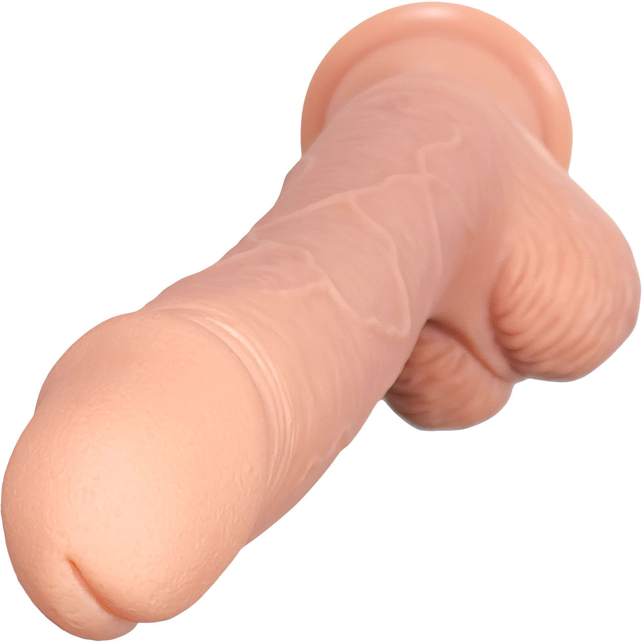 The Seaman 7.5 Inch Silicone Realistic Dildo With Balls & Suction Cup Base By Fukena - Vanilla