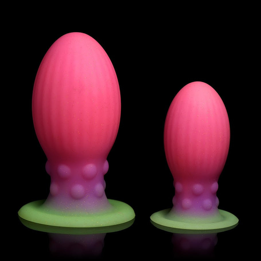 Xeno Egg Glow In The Dark Silicone Egg 5.25" Silicone Suction Cup Dildo By Creature Cocks - Large