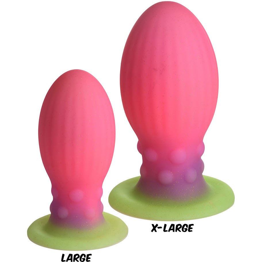 Xeno Egg Glow In The Dark Silicone Egg 5.25" Silicone Suction Cup Dildo By Creature Cocks - Large