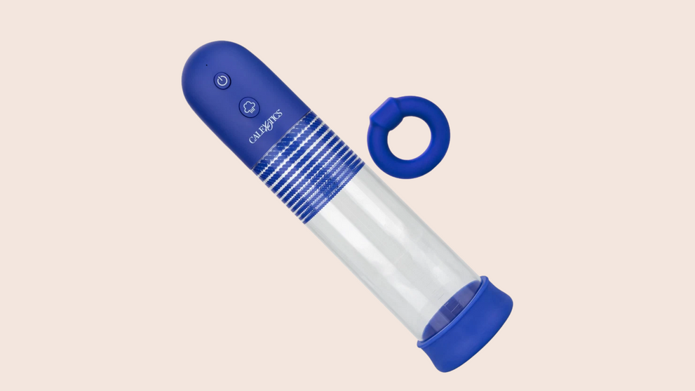 Penis pump with removable cock ring