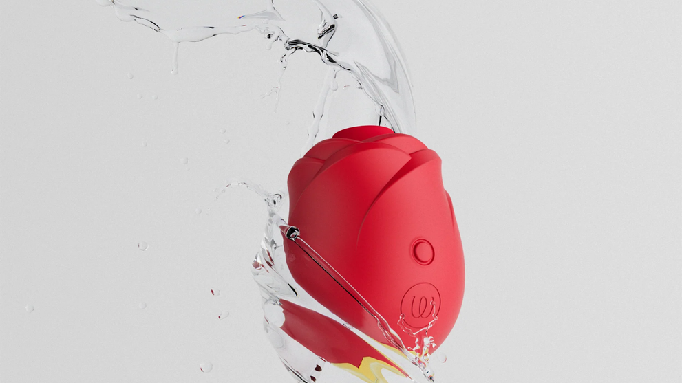 Rose toy vibrator with water splash