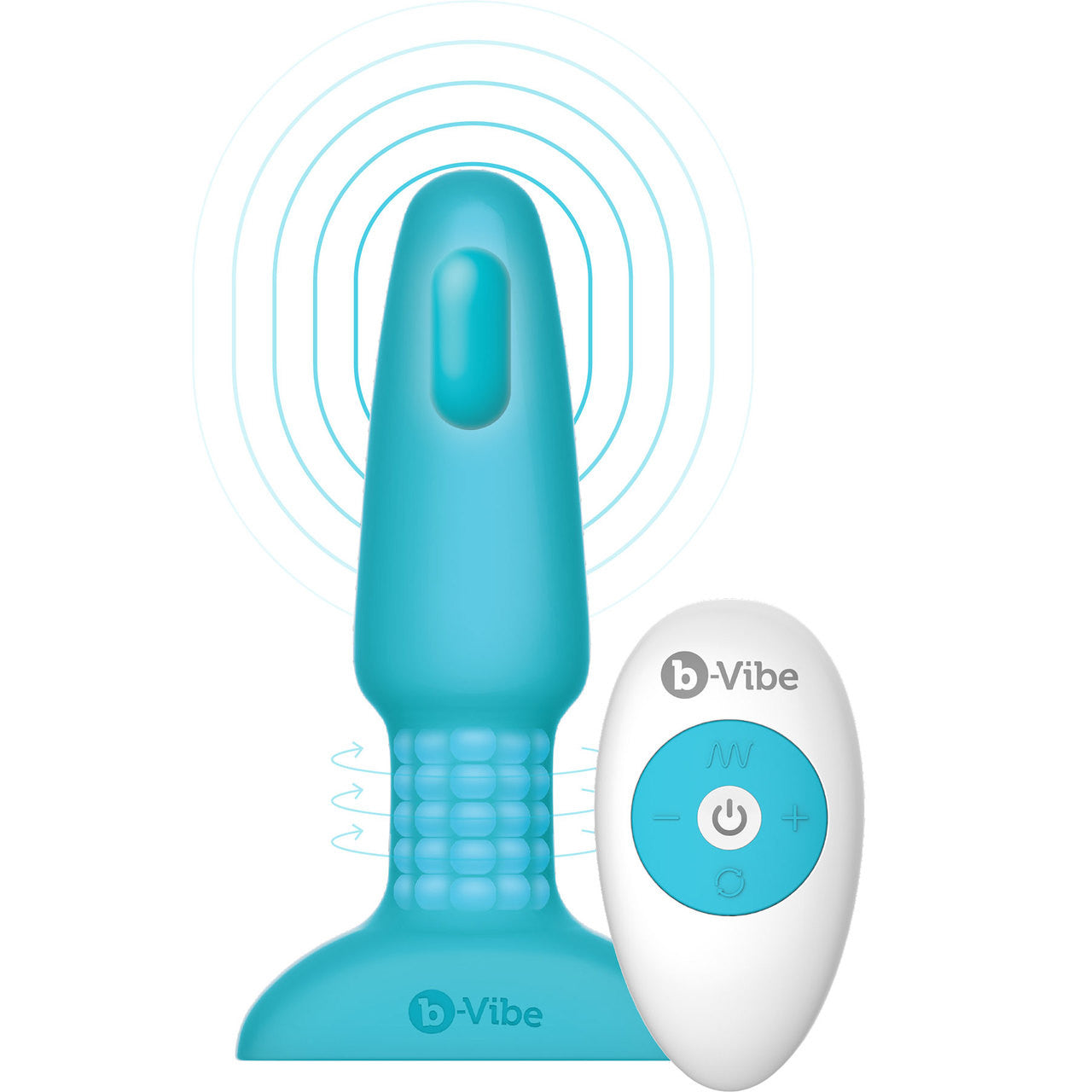 b-Vibe Rimming Plug 2 Remote Control Silicone Vibrating Anal Toy - Teal