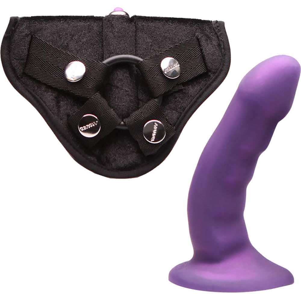 Curve Dildo And Harness Kit By Tantus - Amethyst