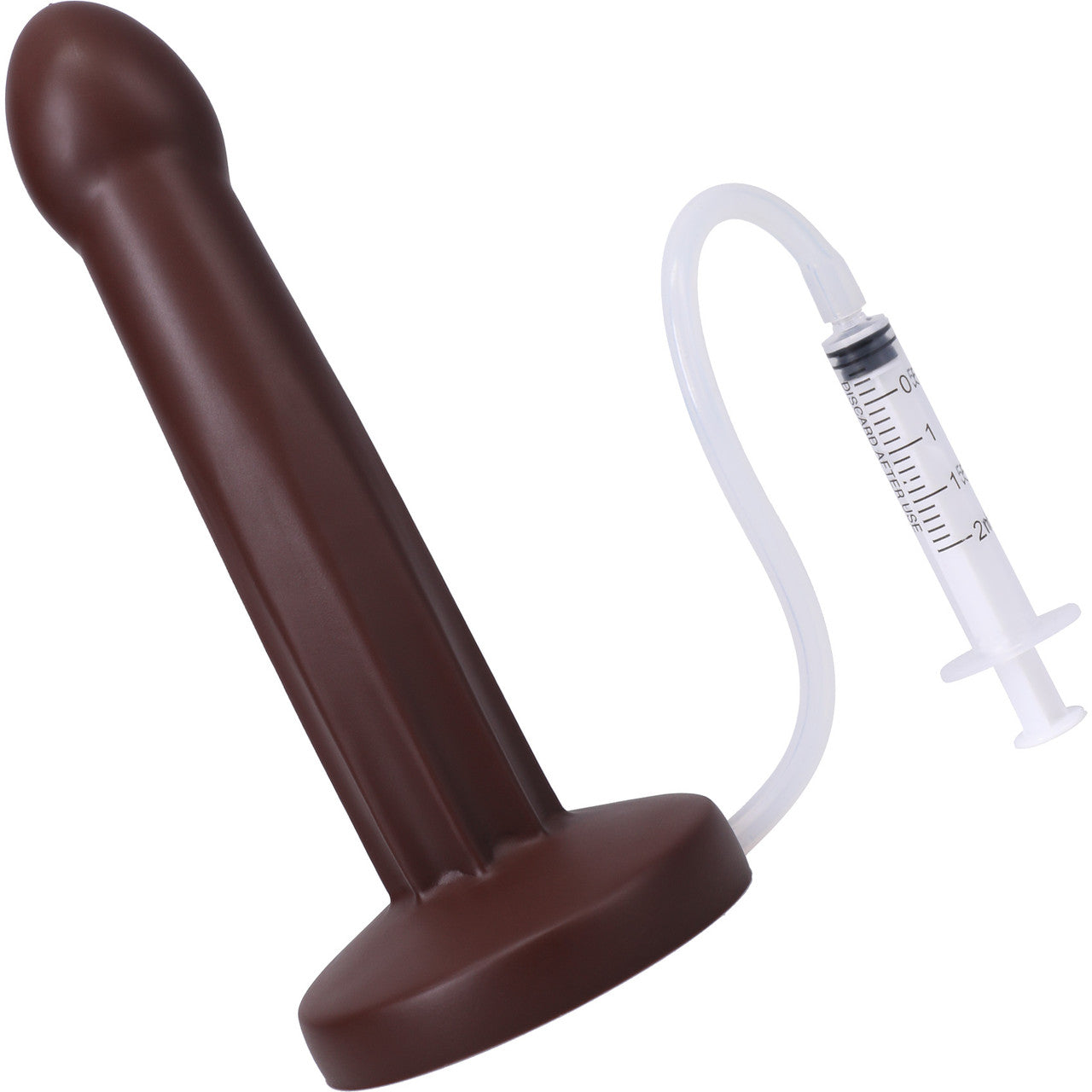 POP Squirting Harness Compatible Silicone Dildo - Chocolate