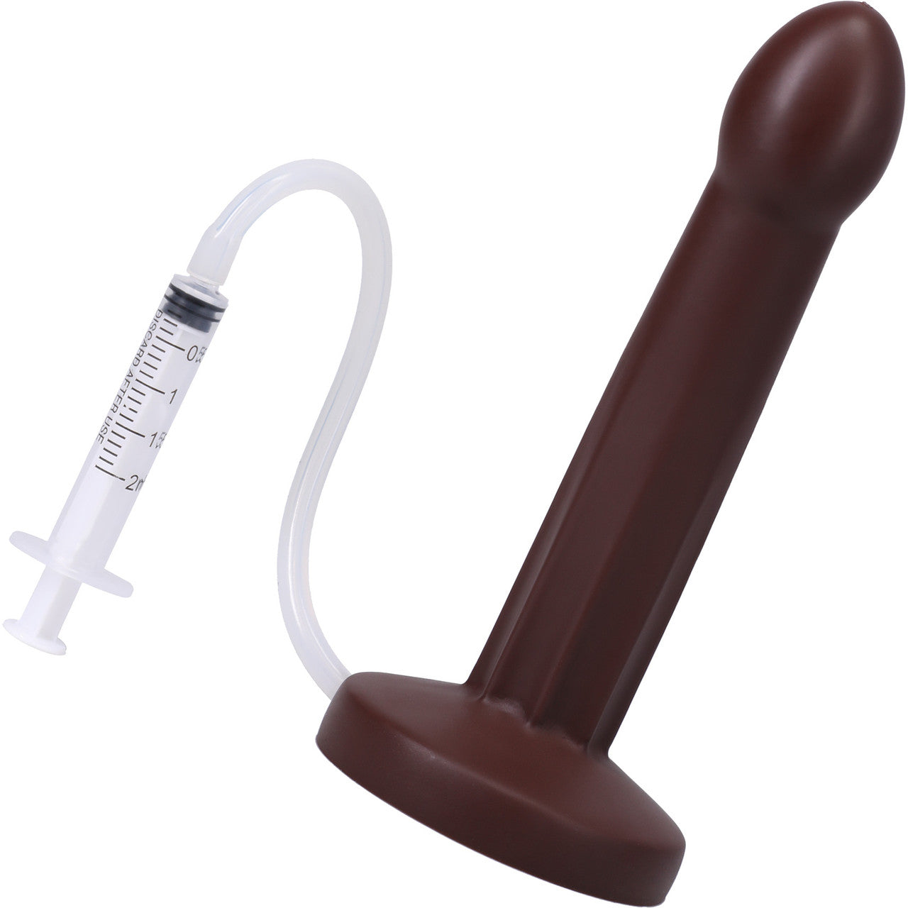 POP Squirting Harness Compatible Silicone Dildo - Chocolate