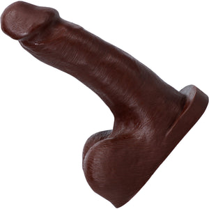 POP 'N' Play Squirting Harness Compatible Silicone Dildo & Packer - Chocolate