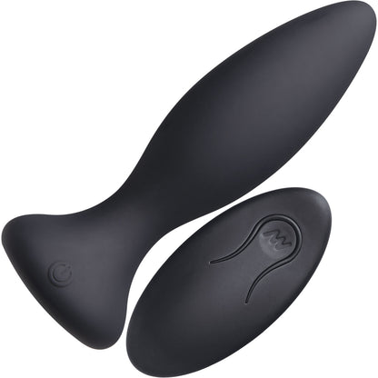 A-Play Beginner Vibrating Rechargeable Silicone Anal Plug With Remote - Black