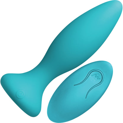 A-Play Beginner Vibrating Rechargeable Silicone Anal Plug With Remote - Teal