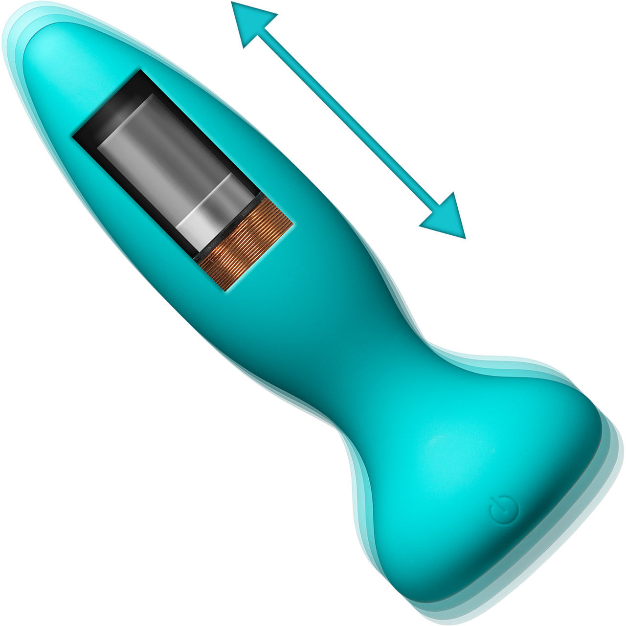 A-Play Thrust Adventurous Pulsating Rechargeable Silicone Anal Plug With Remote - Teal