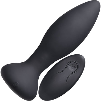 A-Play Thrust Experienced Pulsating Rechargeable Silicone Anal Plug With Remote - Black