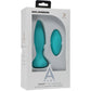 A-Play Thrust Experienced Pulsating Rechargeable Silicone Anal Plug With Remote - Teal