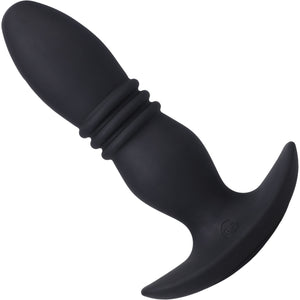 A-Play Rise Vibrating & Thrusting Rechargeable Silicone Anal Plug With Remote By Doc Johnson - Black