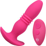 A-Play Rise Vibrating & Thrusting Rechargeable Silicone Anal Plug With Remote By Doc Johnson - Pink