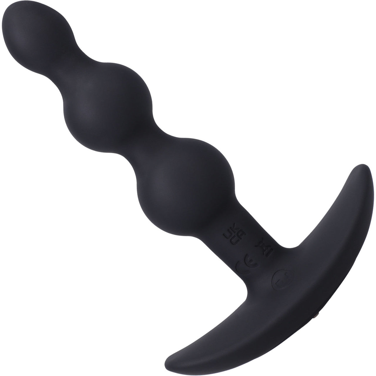 A-Play Beaded Vibrating Silicone Rechargeable Anal Plug With Remote By Doc Johnson - Black