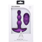 A-Play Beaded Vibrating Silicone Rechargeable Anal Plug With Remote By Doc Johnson - Purple