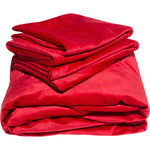 Liberator Liquid Velvet Sheet & Pillow Covers - Queen Size, Red