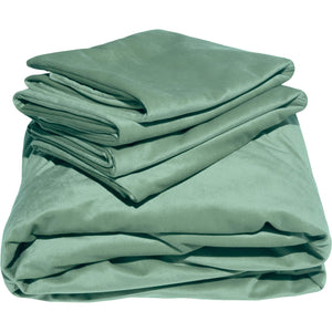 Liberator Liquid Velvet Sheet & Pillow Covers - Queen Size, Sage