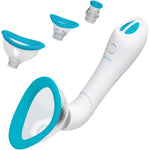 Bloom Automatic Vibrating Rechargeable Intimate Body Pump by Doc Johnson - Blue & White