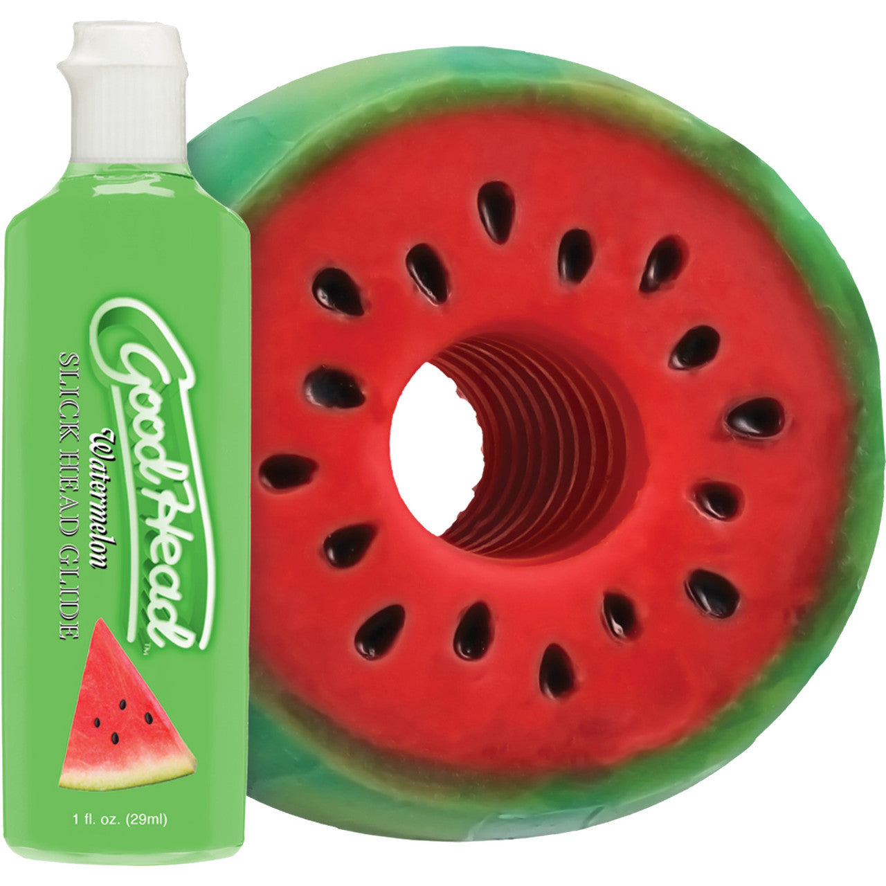 GoodHead Watermelon Blowjob Set With Stroker & Slick Head Glide By Doc Johnson