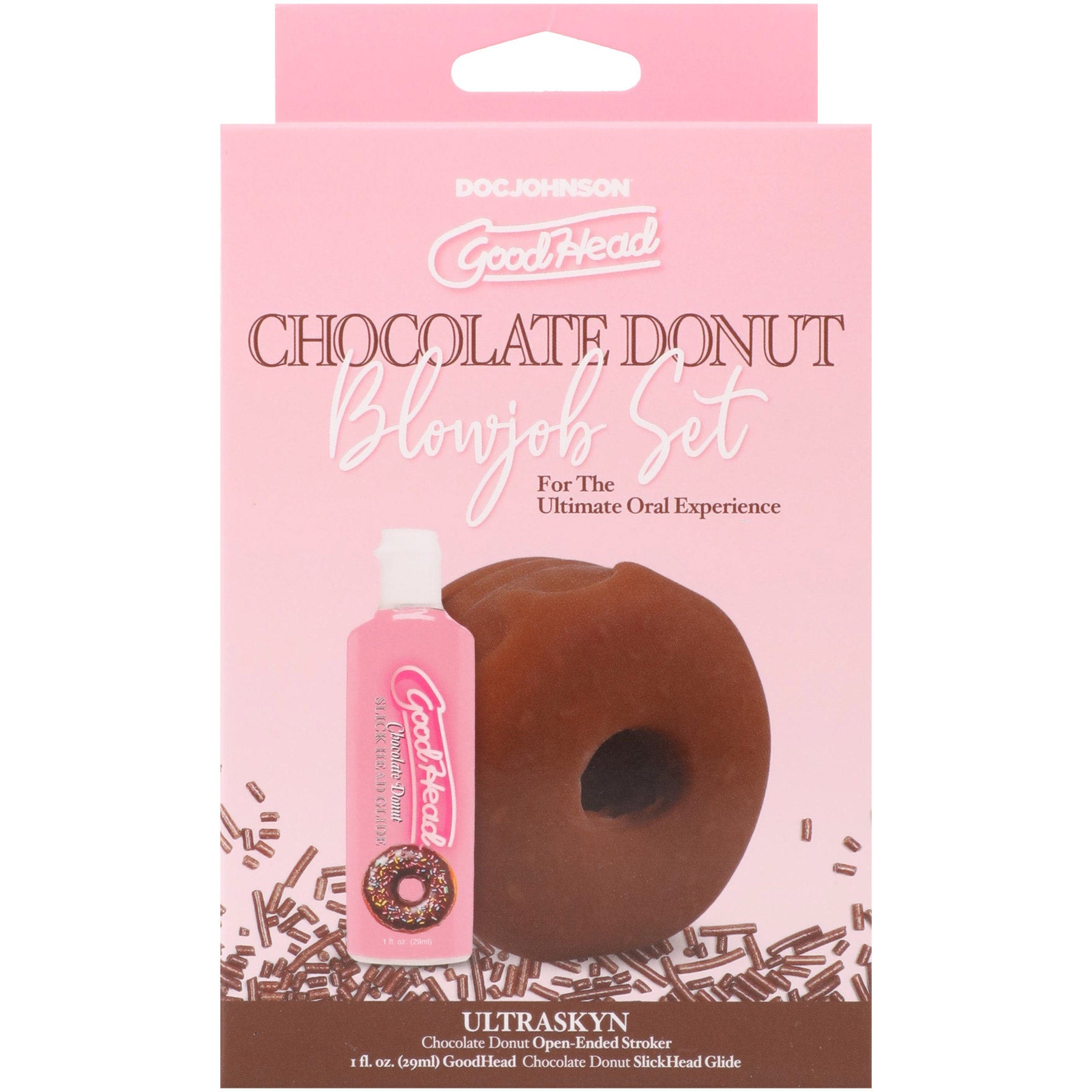GoodHead Chocolate Donut Blowjob Set With Stroker & Slick Head Glide By Doc Johnson