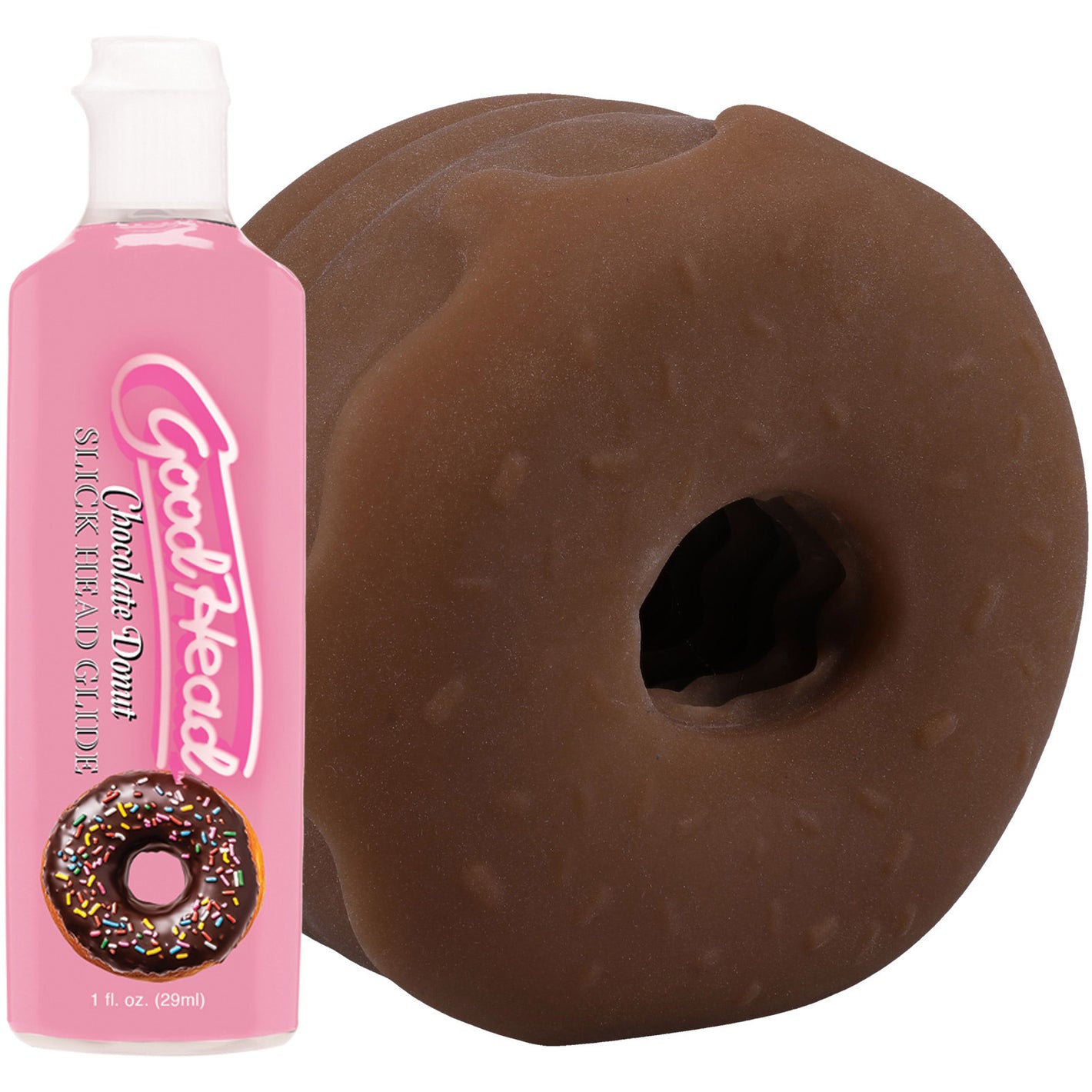GoodHead Chocolate Donut Blowjob Set With Stroker & Slick Head Glide By Doc Johnson