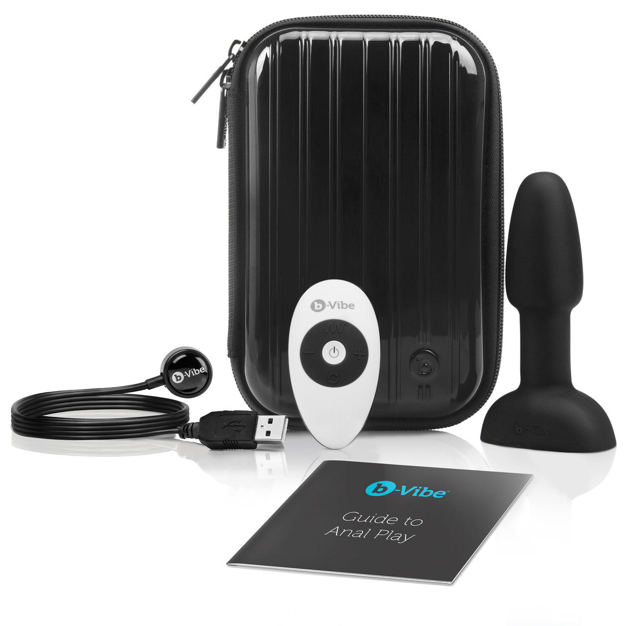 b-Vibe Rimming Plug Petite Silicone Remote Control Vibrating Anal Toy - Black