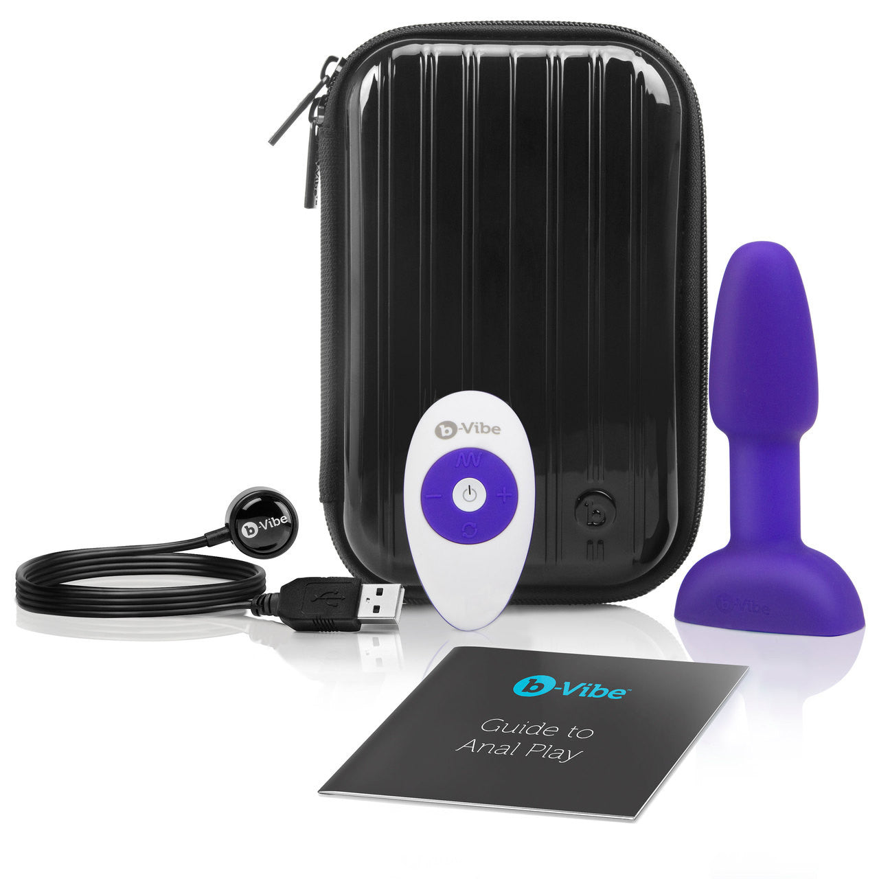 b-Vibe Rimming Plug Petite Silicone Remote Control Vibrating Anal Toy - Purple