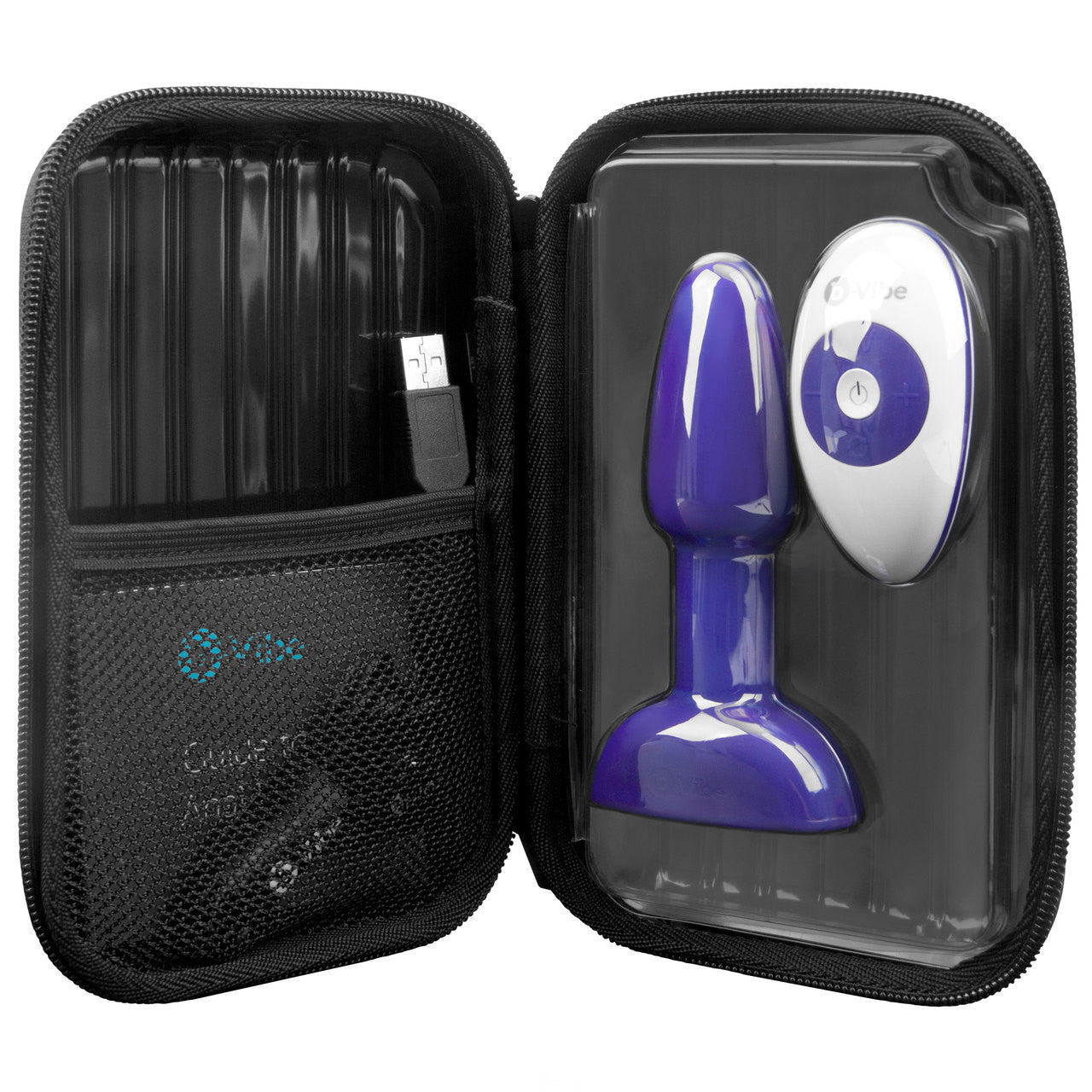 b-Vibe Rimming Plug Petite Silicone Remote Control Vibrating Anal Toy - Purple