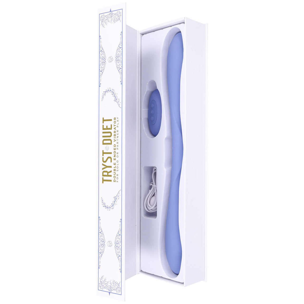 Tryst Duet Double Ended Vibrating Silicone Dildo With Remote By Doc Johnson - Periwinkle