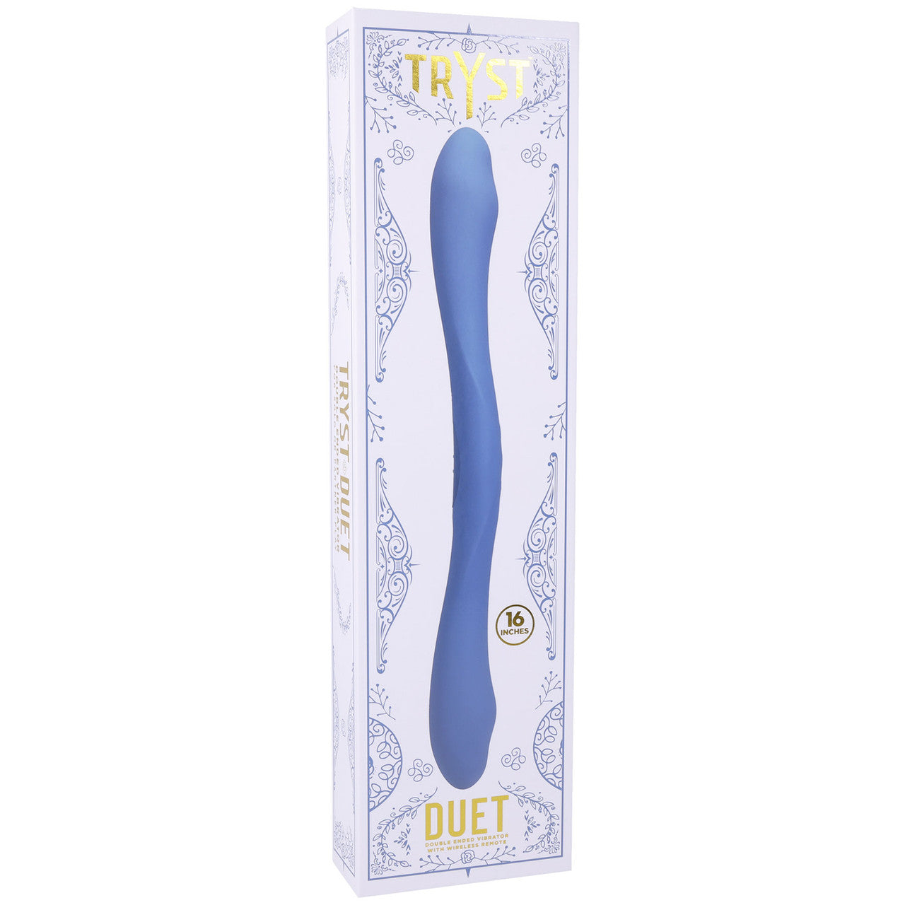 Tryst Duet Double Ended Vibrating Silicone Dildo With Remote By Doc Johnson - Periwinkle