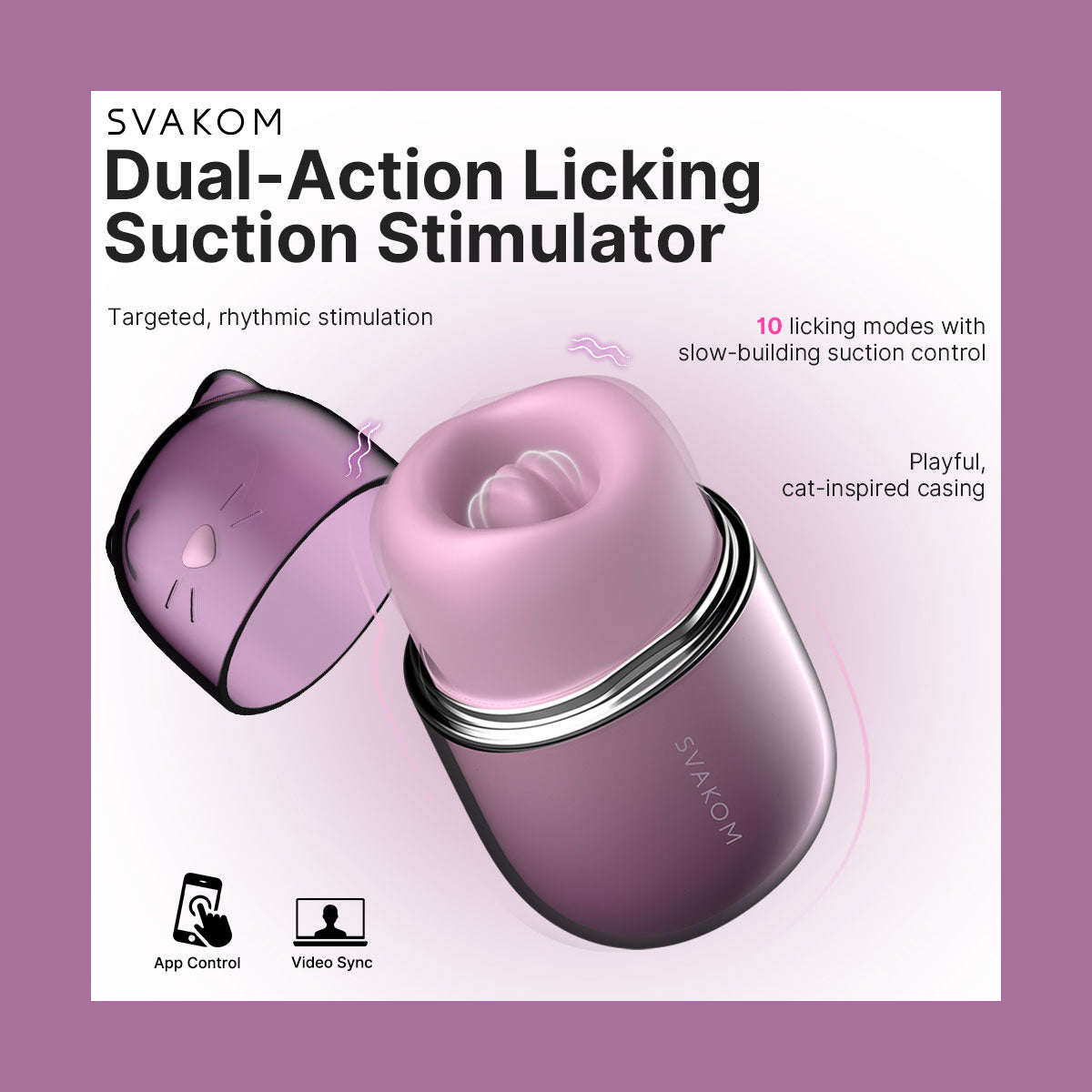 KLITTY Triple-Action Tongue Licking & Suction Vibrator By SVAKOM