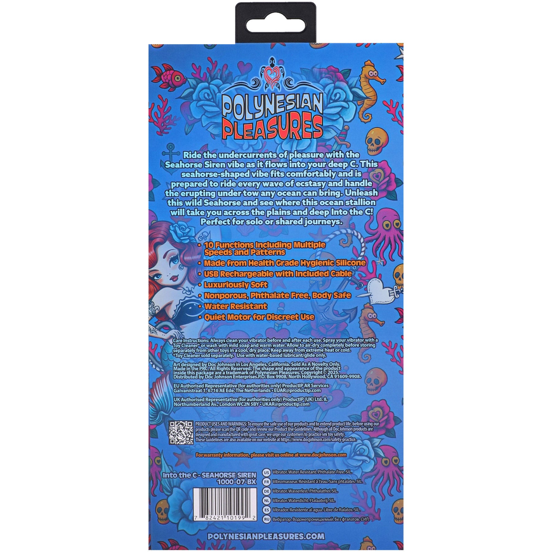 Polynesian Pleasures Into The C Seahorse Siren Warming Silicone Dual Stim Vibrator